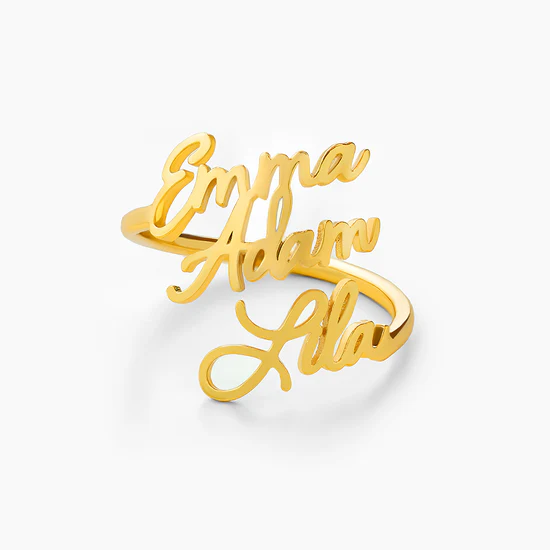 Anillo personalizado con 2 o 3 nombres