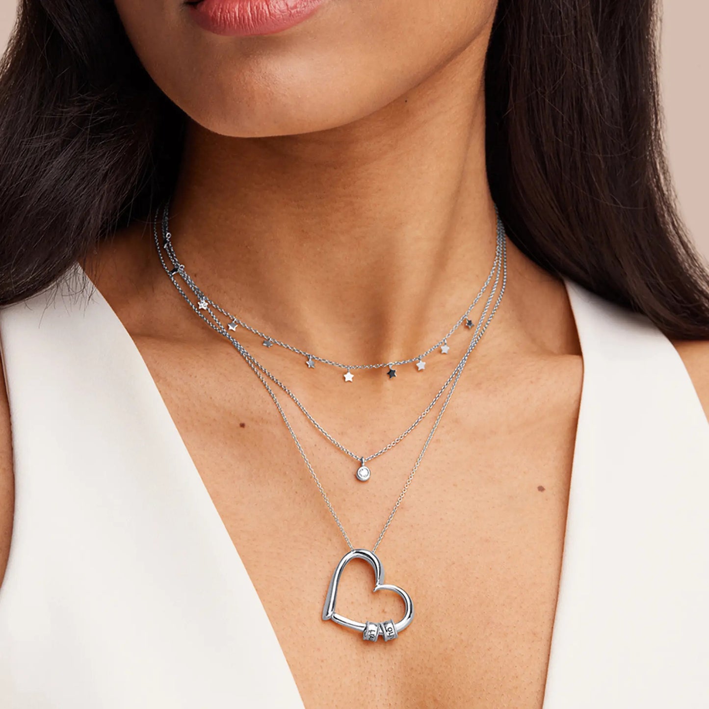 Precioso collar con forma de corazón